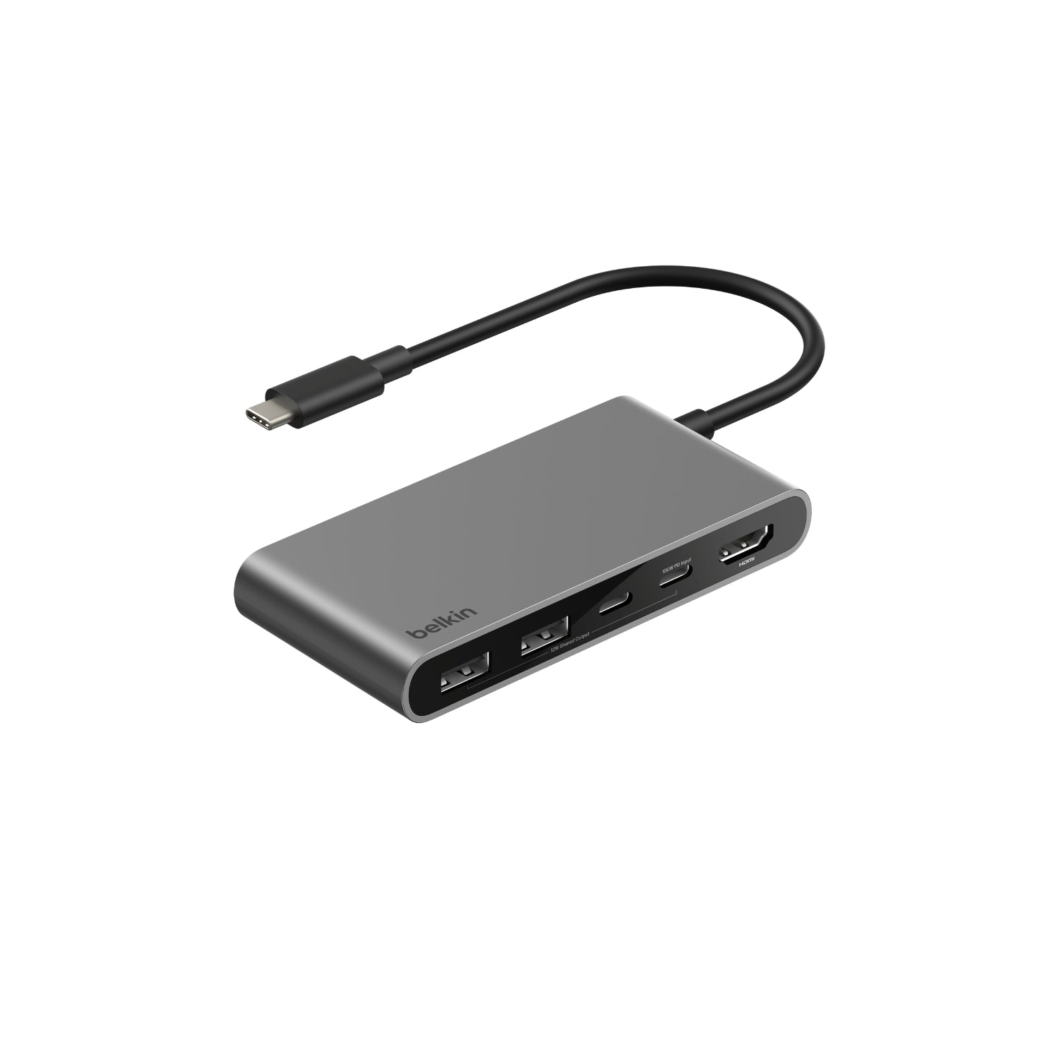 Hub USB-C de 5 puertos gris espacial