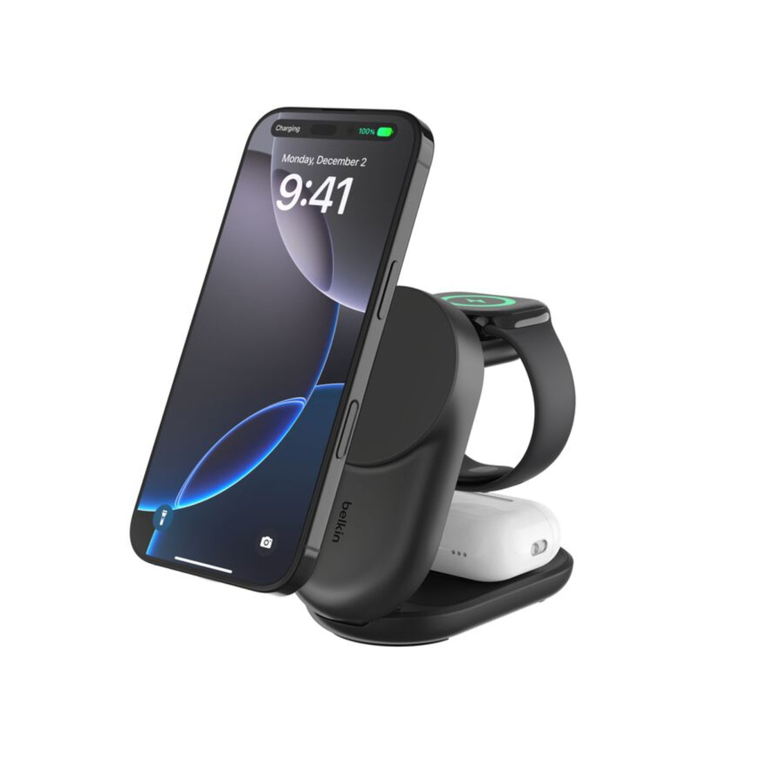 Base de carga 3 en 1 plegable UltraCharge Qi2 25W