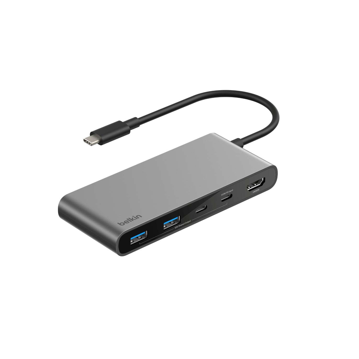 Hub USB-C de 7 puertos gris espacial