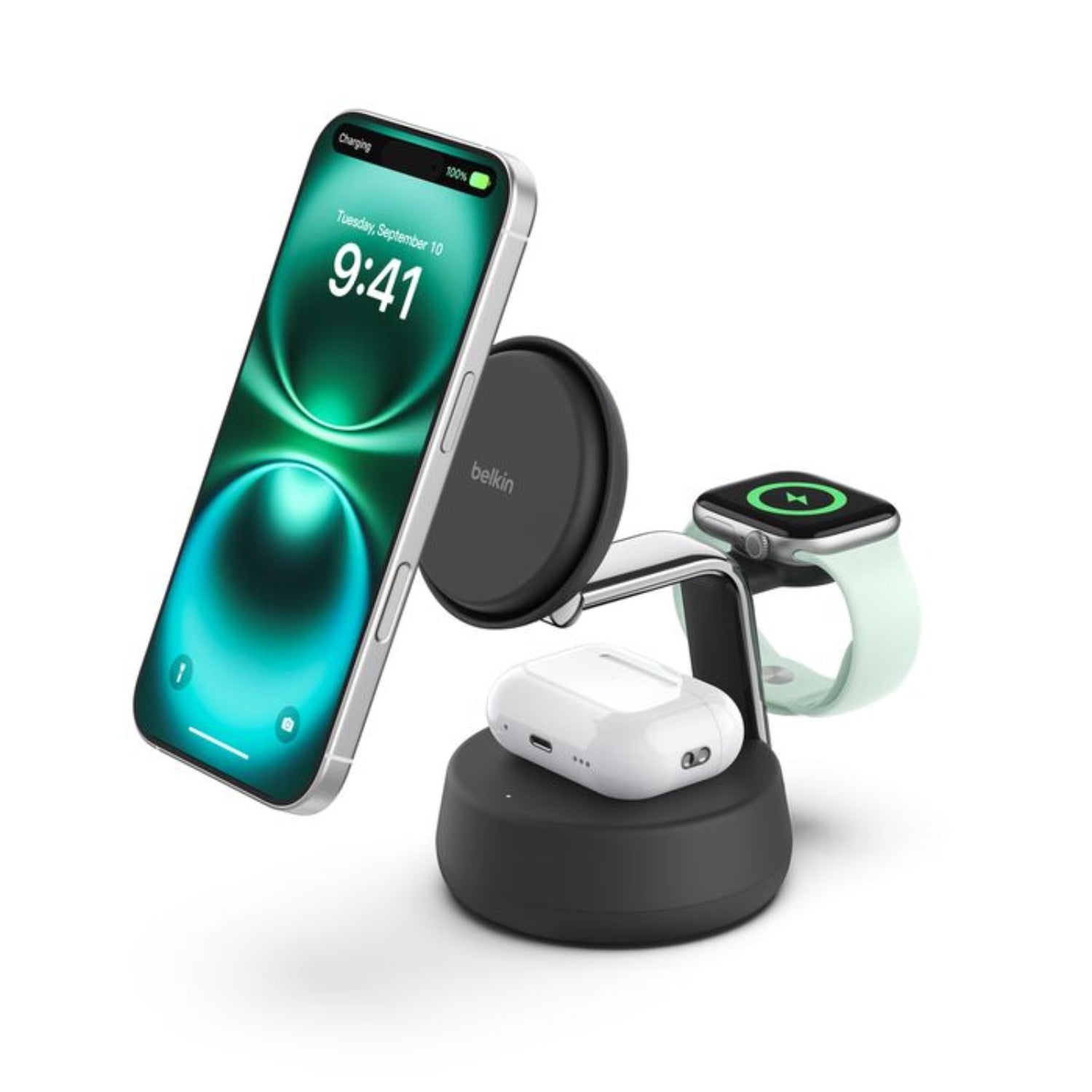Base de carga 3 en 1 UltraCharge Pro Qi2 25W