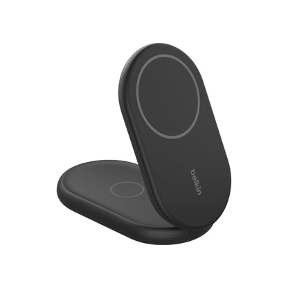 Base de carga 2 en 1 inalámbrica plegable Qi2 negra