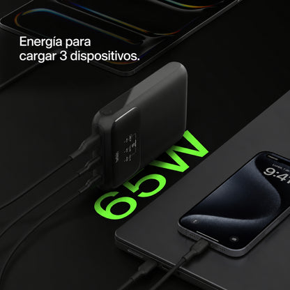 Batería 20.000 mAh 2xUSB-C 1xUSB-A 65W Pro Belkin negro
