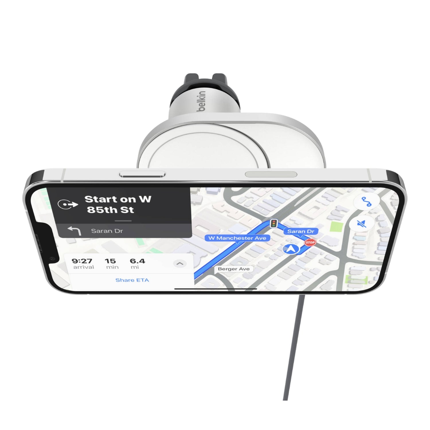 Cargador de auto inalámbrico Qi2 Boostcharge Pro Gris