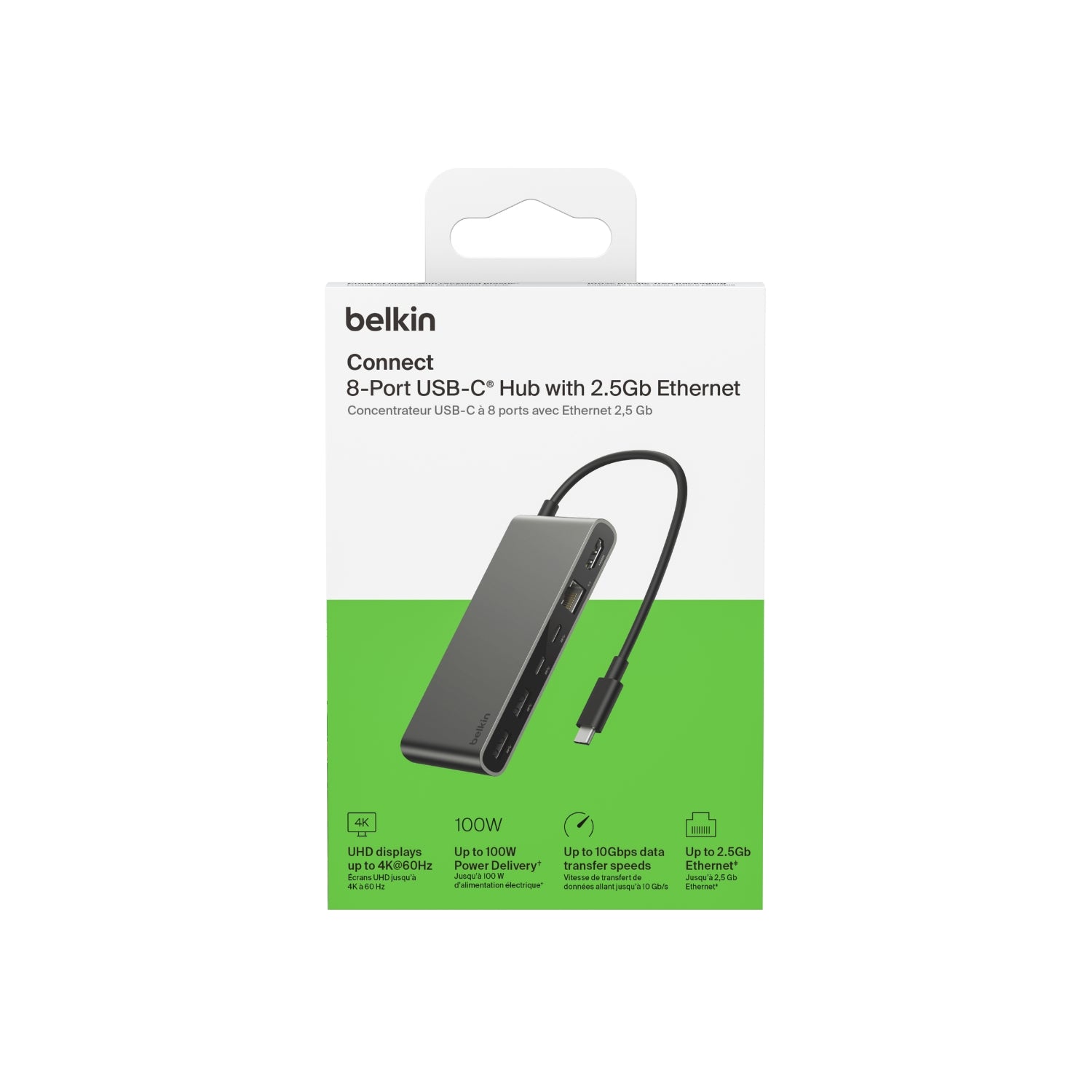 Hub USB-C de 8 puertos gris espacial