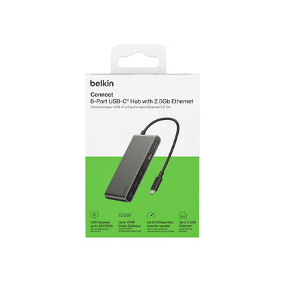 Hub USB-C de 8 puertos gris espacial
