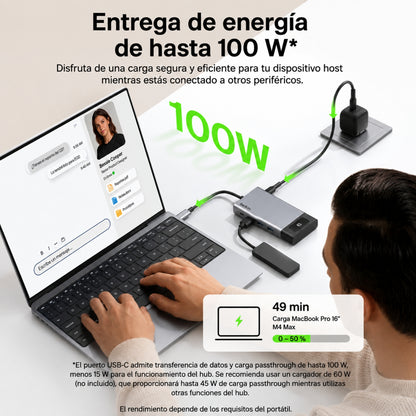 Hub USB-C de 8 puertos con Ethernet