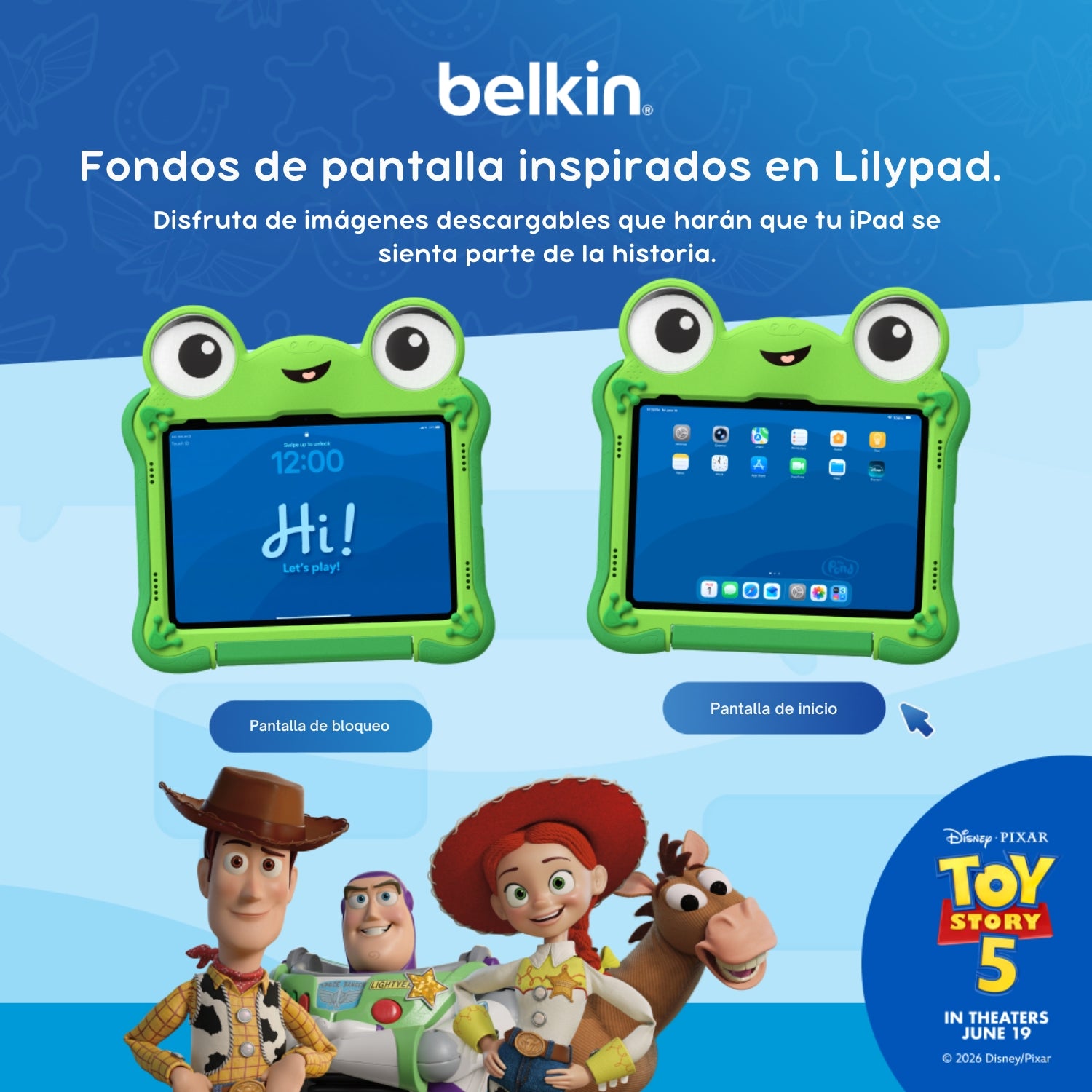 Funda inspirada en Lilypad de Toy Story 5 de Disney para iPad de 10ª y 11ª generación